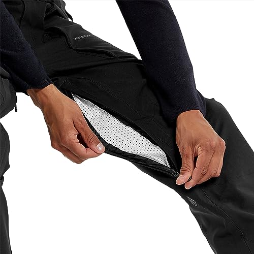 Volcom Mens Roan Bib Snowboard Pant Overalls, Dark Grey S3, Small US