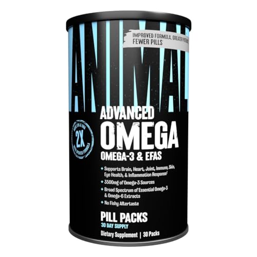 Animal Omega – Omega 3 & 6 Supplement – Fish Oil, Flaxseed Oil, Salmon Oil, Cod Liver, Herring, and more – Supports Cardiovascular & Joint Health – Enhances Metabolism – 30 Day Pack
