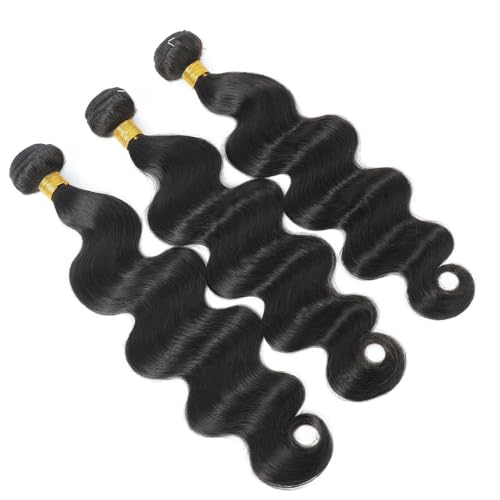 Oxcart 12A Human Hair Bundles 24 26 28 Inch Body Wave Bundles Human Hair Brazilian Hair 3 Bundles Human Hair for Women Human Hair Weave Extensions Natural Color