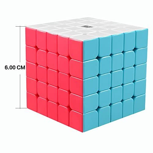 Coogam Qiyi 5x5 Speed Cube Stickerless Magic Puzzle Toy Gift for Kids and Adults Challenge (Qizheng S Version)