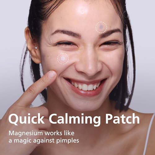EasyDerm Quick Calming Magnesium Patches (10 patches) with Cica Ampoule - Intensive Care, Pimple patches, Hydrocolloid Band, Zits Spot care – Overnight Home Care 2-8 hours, New boxs types