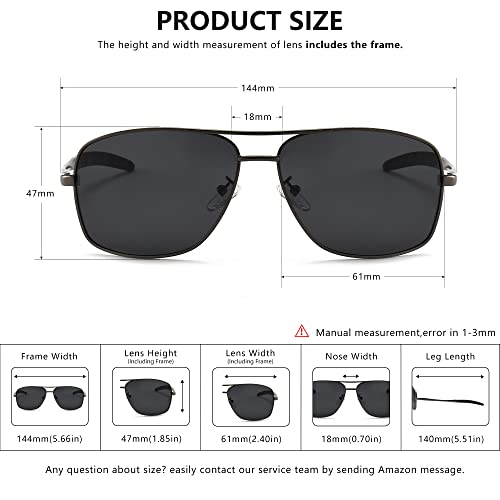 SUNGAIT Men's Polarized Sunglasses Durable Metal Frame for Fishing Driving Golf (Gold/Dark Green + Gunmetal/Gray) SGT925JKML-QKH