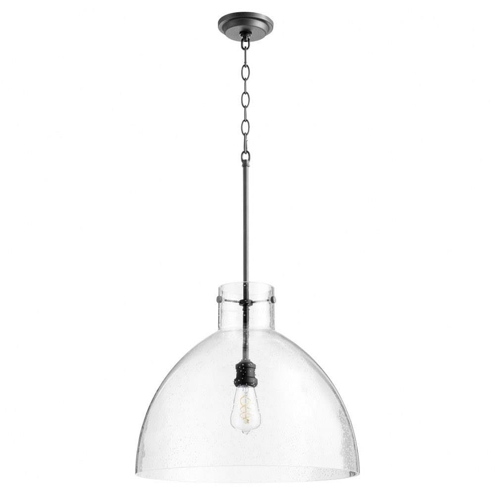Quorum 8932-69 Transitional One Light Pendant in Black Finish,