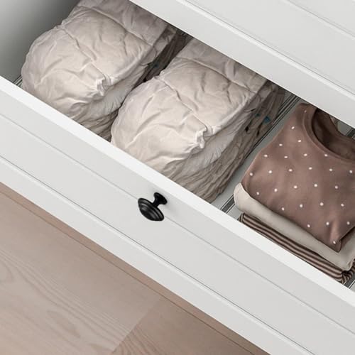 Gobrico 5 Pack 1-3/8" Black Bi-Fold Door Knobs Kitchen Cupboard Cabinet Door Pulls Handles Round Drawer Knobs