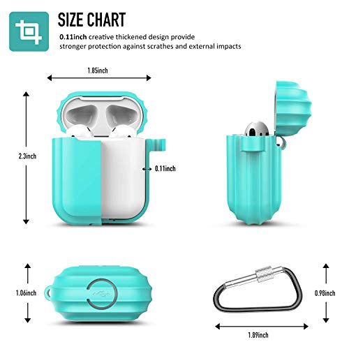 meiyasy Case Cover is Compatible with Apple Airpods Pro, with Carabiner, 2 Pack Protective Silicone Cover Accessories for Airpods Pro Case (Black and Red)
