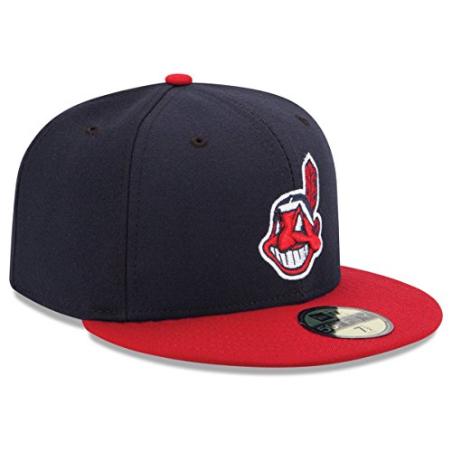 New Era Cleveland Indians MLB Authentic Collection 59Fifty Cap Navy/Red Size Fitted 7 1/4