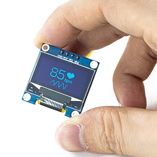 Hosyond 5 Pcs 0.96 Inch OLED I2C IIC Display Module 12864 128x64 Pixel SSD1306 Mini Self-Luminous OLED Screen Board Compatible with Arduino Raspberry Pi (Blue)
