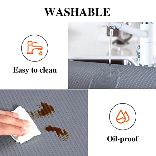 Mcrbeay Shelf Liners for Kitchen Cabinets, 10Inch x 5Ft, Non Adhesive Shelf Liner, Non-Slip Kitchen Drawer Liners, Waterproof Durable Cabinet Liners for Shelves, Refrigerator, Pantry, Dark Gray