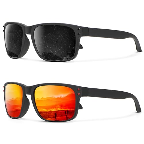 KALIYADI Polarized Sunglasses for Men Women, Mens Sunglasses Polarized UV Protection, Vintage Sun Glasses for Fishing Running Driving (3 pack)