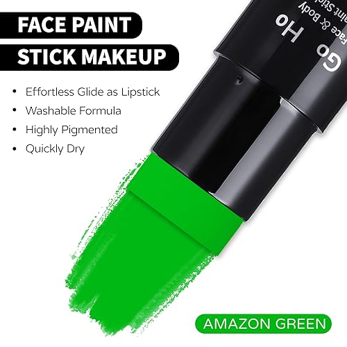 Go Ho Orange Face Paint Stick,Water Based Washable Face Body Paint Stick,Non-toxic Full-coverage Cream Body Paint for Adults Children Halloween Cosplay SFX Tiger Pumpkin Makeup