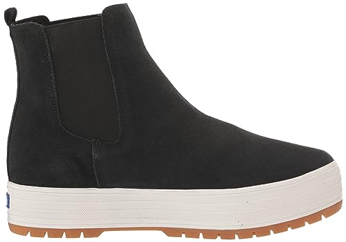 Keds The Platform Chelsea Lug, Boot Womens, Black Suede, 10 Medium
