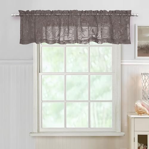 OVZME Small Sheer Tier Curtains Half Kitchen Curtain Sheers Light Filtering Farmhouse Window Panels Rod Pocket Voile Short Curtain for Bathroom, 42W x 24L, Sage Green, Set of 2 Panels