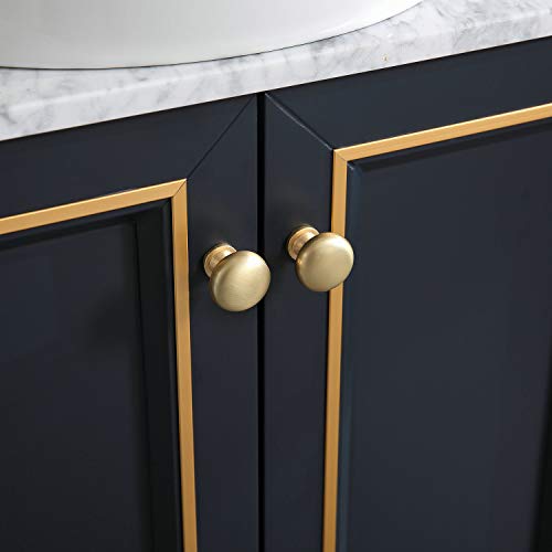 Homecart 24 inch Black Bathroom Vanity Sink Combo Modern Painted Bathroom Vanity Cabinet with Marble Countertop, Round Sink, Pop Up Drain, Mirror, Solid Wood