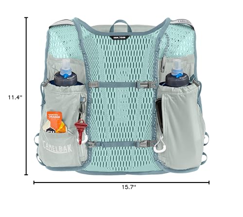 CamelBak Zephyr Pro Running Hydration Vest 34oz – Body Mapping Technology, Pigeon/Blue Surf