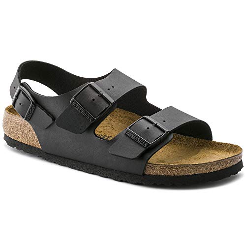 BIRKENSTOCK 34101 Birkenstock Milano Leather Women's Sandals, Dark Brown, 41