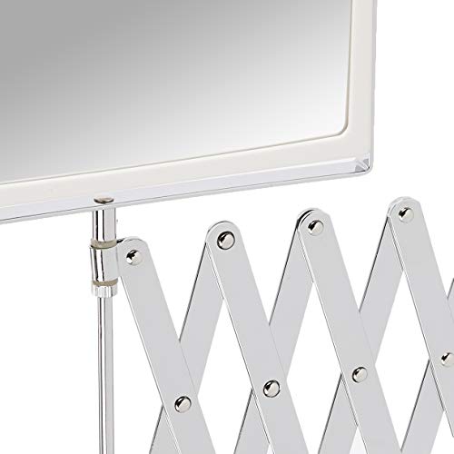 JERDON Two-Sided Swivel Wall Mount Mirror - Vanity Mirror with 5X Magnification & 30 inch Wall Extension - Model J2020C