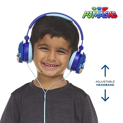 PJ Masks Over-Ear Headphones for Kids - Adjustable Headband, Stereo Sound, Tangle-Free Cable, Volume Control, and 3.5mm Jack - Perfect for School, Home, and Travel