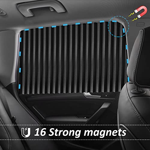 XCBYT Car Window Shades - 2 Pack Car Window Covers 99% Block Light Magnetic Car Curtains for Baby Sun Privacy Protection Keep Cool in Summer Insulate Heat and UV for Sleep Camping Breastfeeding