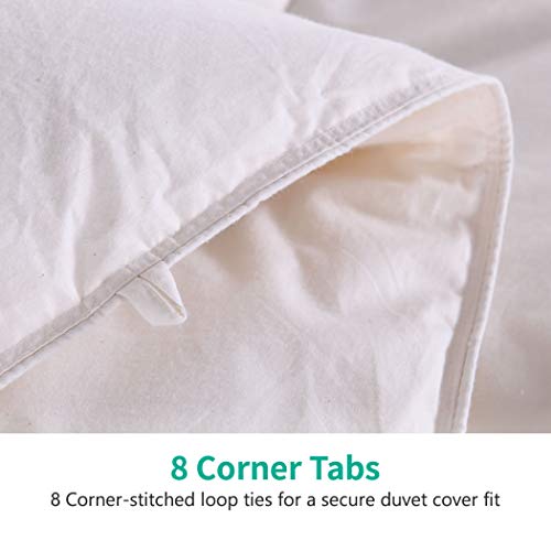 APSMILE Lightweight Feathers Down Comforter California King, Cooling Feathers Down Duvet for Warm Weather -100% Organic Cotton, 750 Fill Power Down Quilt Thin Summer Duvet (Ivory White, 104x96)