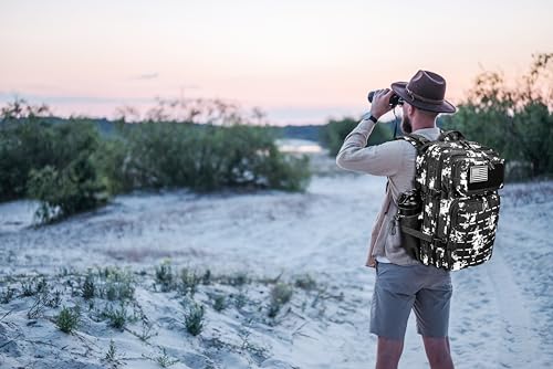 LHI Tactical Military Backpack for Men and Women 45L Large Molle Army Assault Pack 3 Day Travel Backpacks - Army Green