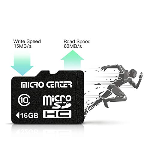 Micro Center 16GB Class 10 Micro SDHC Flash Memory Card with Adapter for Mobile Device Storage Phone, Tablet, Drone & Full HD Video Recording - 80MB/s UHS-I, C10, U1 (5 Pack)