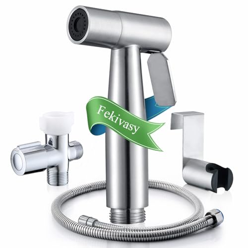 Fekivasy Handheld Bidet Sprayer for Toilet, Muslim Shower Toilet Bidet Attachment for Toilet, Healthy Bidet Faucets for Toilet Sprayer, Adjustable Water Pressure Toilet Bidet Sprayer with Bidet Hose