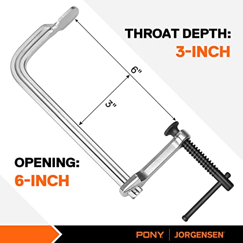 Jorgensen Bar Clamps, 6-Inch Light-duty Drop Forged Steel Bar Clamps for Woodworking and Welding, 2 Pack