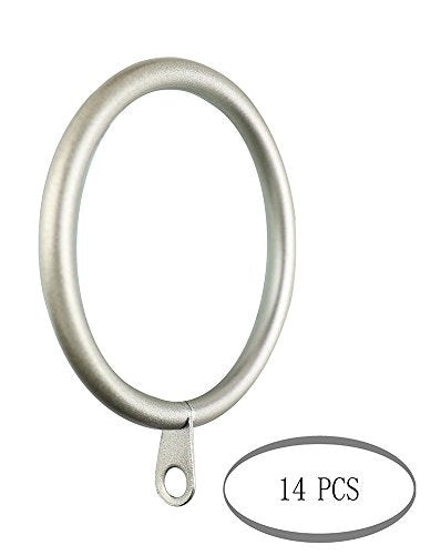 Meriville 28 pcs Black 2-Inch Inner Diameter Metal Curtain Rings with Eyelets