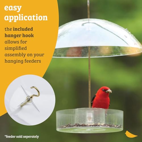 Birds Choice RED DOME Protective Dome, Protective Cover for Hanging Bird Feeders, 10", Red