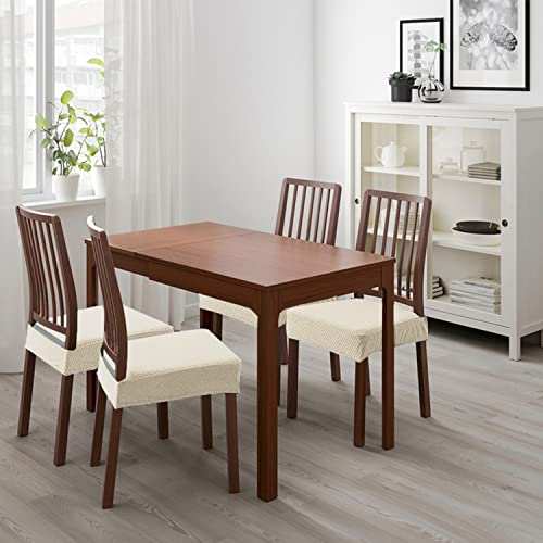 LANSHENG Stretch Chair Seat Covers Waterproof Seat Covers for Dining Room Chairs, Jacquard Reamovable Washable Kitchen Chair Slipcovers Protector, Dining Seat Covers Set of 6, Wine Red