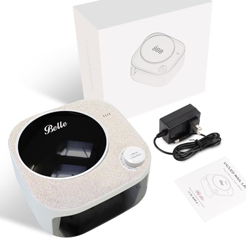Belle UV Nail Lamp, UV Light for Gel Nails, LED Nail Lamp with 4 Timer Modes, Gel Nail Light Nail Dryer Decorate with Sparkling Nail Rhinestones Diamond