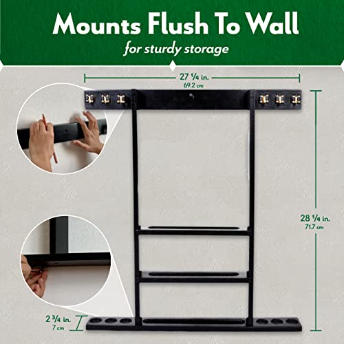 Iszy Billiards Pool Cue Rack - Billiard Pool Stick and Ball Holder Only - 100% Wood Wall Mount Holds 6 Cues and 16 Balls - Pool Table Accessories, Oak
