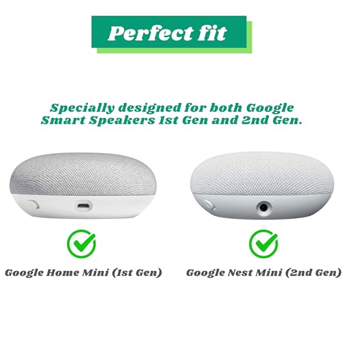 Sintron Outlet Wall Mount Holder for Google Nest Mini and Google Home Mini, A Space-Saving Accessories with Cord Management for Google Smart Speakers 1st Gen. and 2nd Gen., No Messy Wires or Screws.