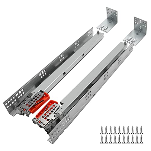 LONTAN 6 Pair UnderMount Drawer Slides 18 inch, Full Extension Soft Close Concealed Drawer Runners,Bottom Mount Heavy Duty Drawer slides-100lb Capacity Rails