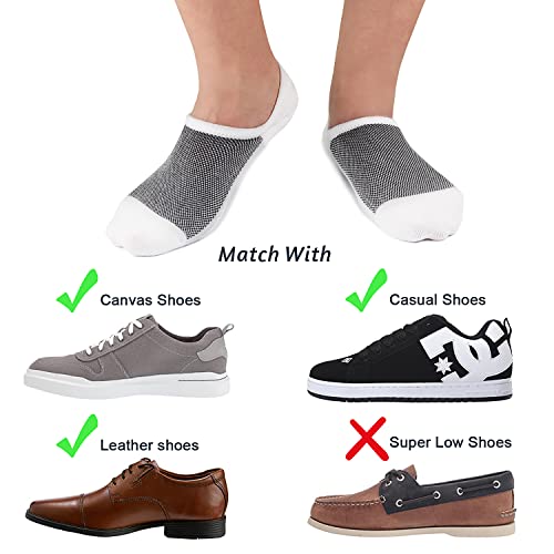 SIXDAYSOX 8 Pairs No Show Mens Socks Invisible Ondo Low Cut Socks Thin Non-Slip Cotton Socks Casual Loafer Socks Size 5-8