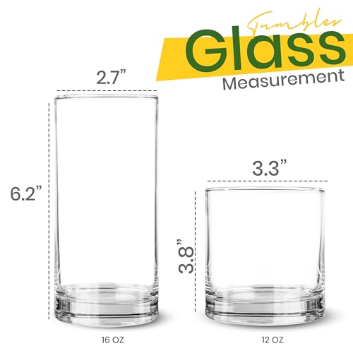 KICHLY 6 Pack Premium Quality Clear Plastic Tumblers - Each 12 Ounce Drinking Glasses - Reusable & BPA-Free Plastic Drinking Cups For Water, Juice & Other Drinks