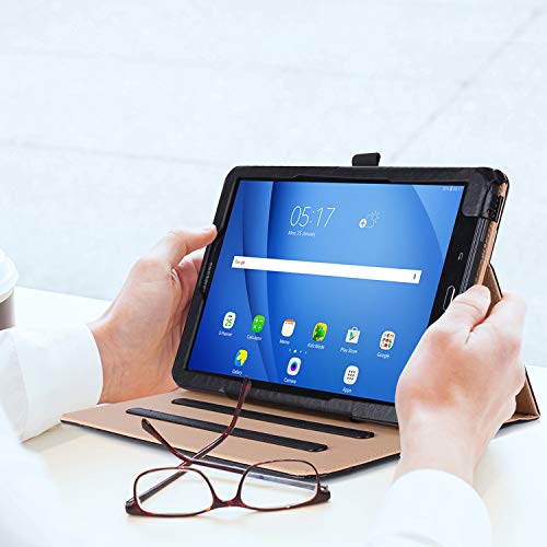 ProCase Leather Case for Galaxy Tab A 10.1-inch 2016 (SM-T580 T585 T587), Stand Folio Cover for Galaxy Tab A 10.1" Tablet (NO S Pen Version) with Multiple Viewing Angles Card Pocket -Black