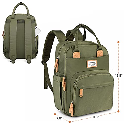 RUVALINO Diaper Bag Backpack, Multifunction Travel Pack Maternity Baby Changing Bags, Large Capacity, Waterproof, Gray