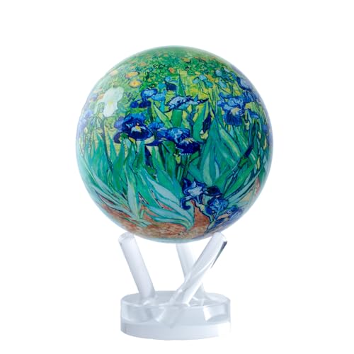 MOVA Van Gogh Irises 4.5” – Solar Rotating Globe Inspired by Famous Painting | Art Desk Décor | No Batteries or Wires