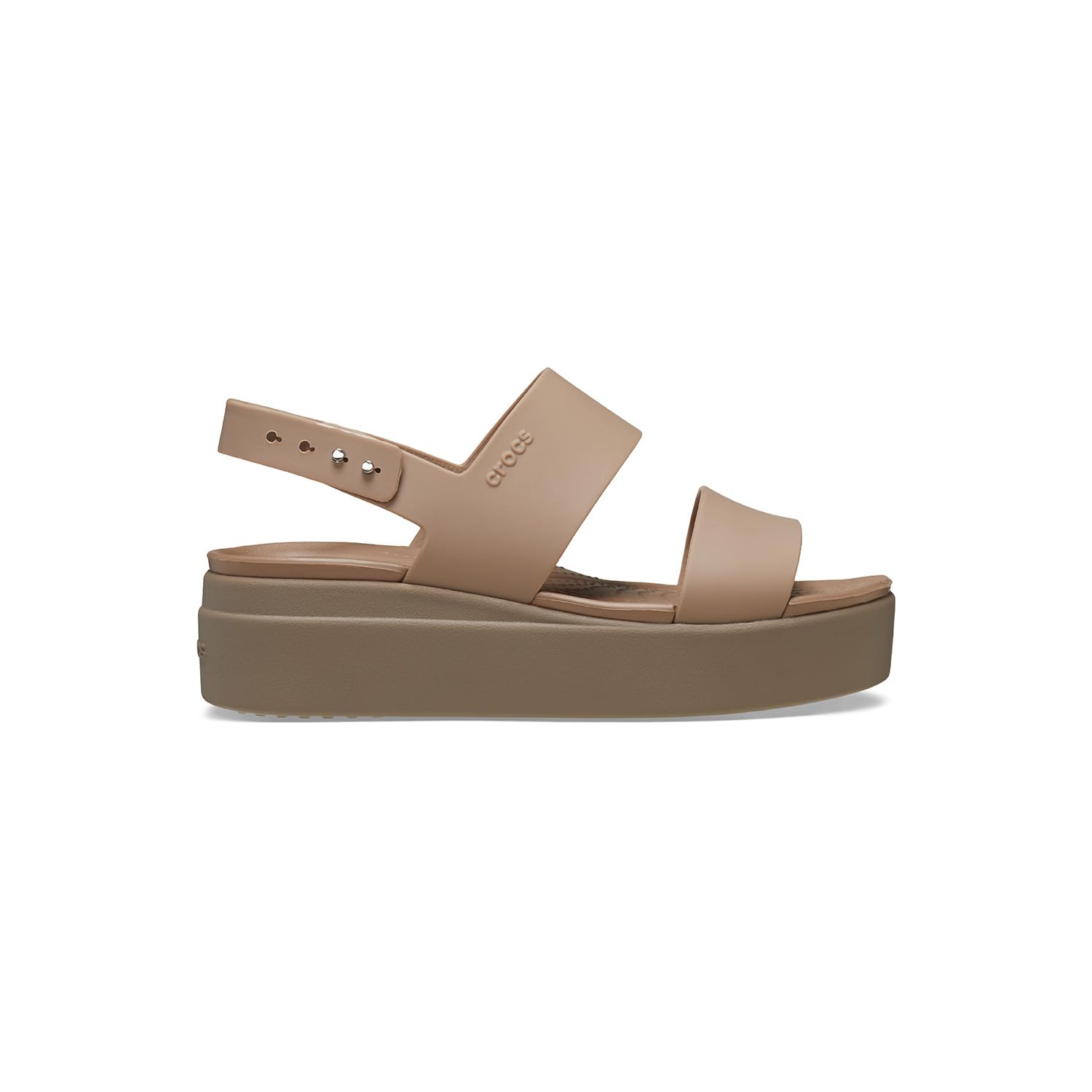Crocs Women's Brooklyn Low Wedges, Platform Sandals, Khaki/Bone, Numeric_6