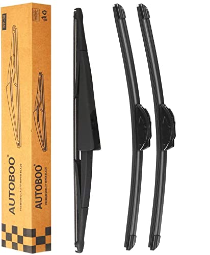 AUTOBOO 26"+16" Windshield Wipers with 12" Rear Wiper Blade Replacement for Toyota RAV4 2019 2020 2021 2022,Mazda 5 2015 2014 2013 2012 2011 2010-2006 -Original Factory Quality (Pack of 3)