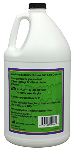 Magic City Slime Activator - Non Toxic, Just Add to Your Favorite Glue for Great Slime Every Time, Made in USA (1 Gallon)