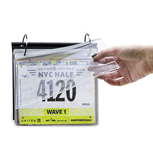 Bibfolio Race Bib Display Vinyl Protector Sheets | Designed by Gone For a Run | 1 Pack (12 Vinyl Sheets/Pack) - 12 Sheets