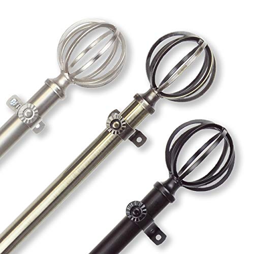 Rod Desyne 3/4" Cage Window Curtain Rod, 28-48 inch, Antique Brass