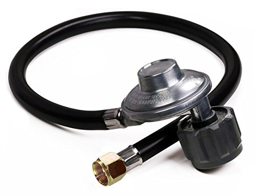 DOZYANT Vertical 2 Feet Propane Regulator and Hose Universal Grill Regulator Replacement Parts, QCC1 Hose and Regulator for Most LP Gas Grill, Heater and Fire Pit Table,3/8" Female Flare Nut