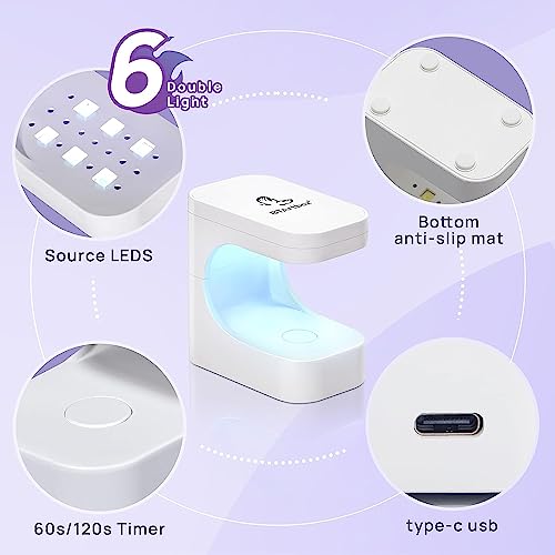 btartboxnails Nail Tips Builder Gel - Long Lasting 15ml Builder Gel with Portable Nail Lamp for French X-coat Tips, 30+Days Fench Protection Duo Nail Extension Tool for Nail Art