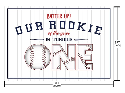 ABLIN 7x5ft Baseball 1st Birthday Background for Party Photography Decorations Boy Sports Ball White Stripe Photo Backdrop Booth Banner Props Supplies Vinyl