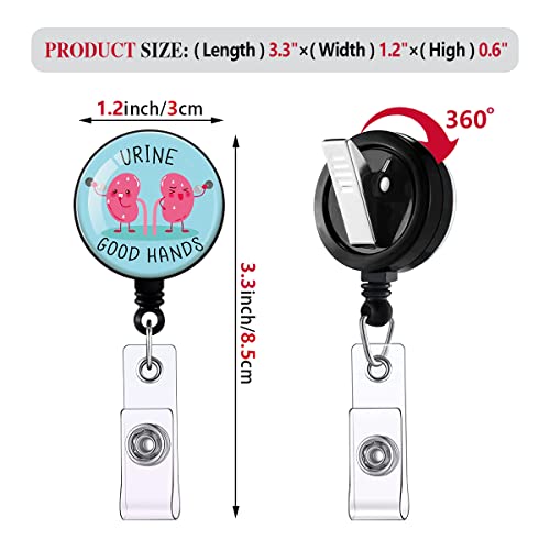 Urine Good Hands,Funny Badge Reel,Retractable ID Card Badge Holder with Alligator Clip,Hospital Badge,Kidney Badge Reel,Medical MD RN Nurse Badge ID,Suitable for Nurses,Doctors,Nursing Students