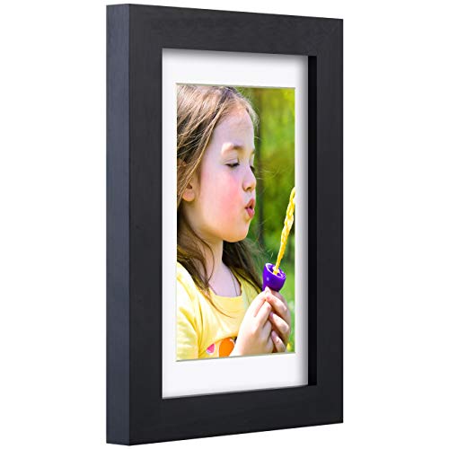 RR ROUND RICH DESIGN 11x14 inch Picture Frames Made of Solid Wood and HD Glass Display Photos 8x10 with Mat or 11x14 Without Mat 3PK Brown