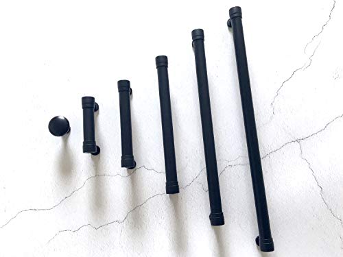 LynnsGraceland 8" C-C (8 inch Centers) Matte Black Cabinet Pull Handle Knob Drawer Pull Handle Dresser Pulls Kitchen Handles Hardware 203 mm Centers